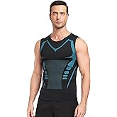 Men's Compression Shirts Athletic Sleeveless Tank Top Dry Fit Running Sports Workout Base Layer Undershirt Black