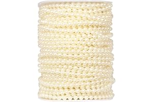 CADIKEZ [118Feet] Pearl Beads Garland, 5MM 39Yards Faux Pearl Beads String Roll Bulk for DIY Craft Wedding Party Christmas Tree Decoration