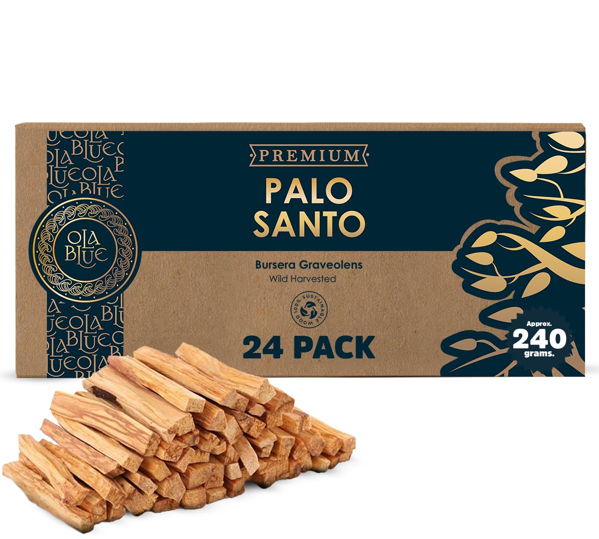 Photo 1 of Palo Santo Smudging Sticks (Approx 240 Grams|8 Oz) from Peru -100% Natural Incense, Premium High Resin for Spiritual Cleansing-Substantially Hand-Picked Ethically Wild Harvested-Sustainable Packaging