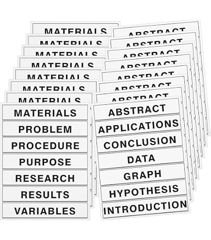 Table Labels Science Science Project Board Labels