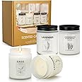 4 Pack Candles for Home Scented, 28 oz 200 Hour Long Lasting Candles Set,Sage Candles for Cleansing House & Lavender Candle for Stress Relief,Aromatherapy Jar Candles Gifts for Women
