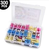 300 Pcs Heat Shrink Wire Connectors, Eventronic Waterproof Marine Automotive Copper Wire Electrical Terminals Kits