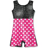 HOZIY Gymnastics Leotards for Girls Sparkly Biketard Mermaid Green Red Hot Pink Polka Dots