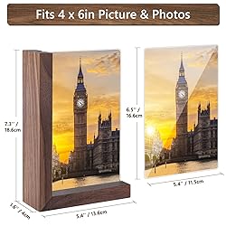 Mixoo 4x6 Picture Frames 2 Pack - Rustic Wooden