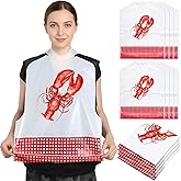 Chicingyou Lobster Crab Disposable Bibs Adults Plastic Crawfish Seafood Bibs for Funny Seafood Boil Party Supplies