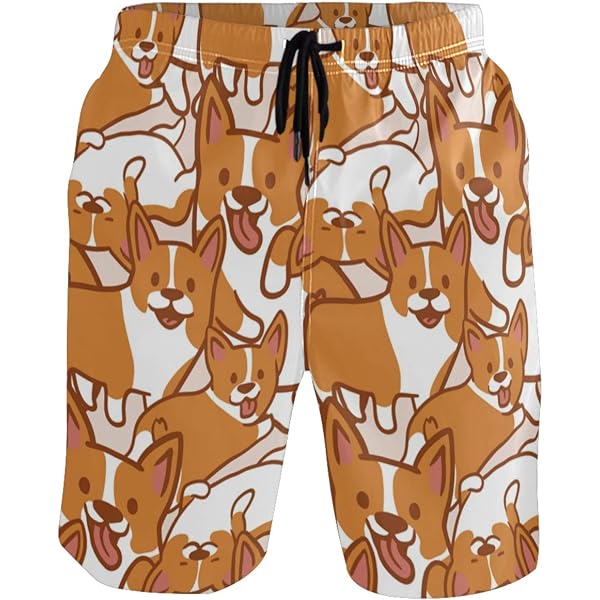 Visesunny Walnut Squirrel Summer Men's Swim Trunks Quick Dry Bathing