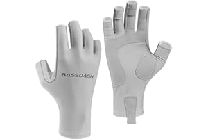 BASSDASH ALTIMATE UPF 50+ Women’s Fishing Gloves UV Sun Protection Fingerless Gloves for Kayaking Paddling Hiking Cycling Dri