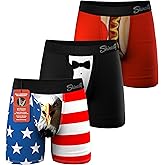 Shinesty Boxer Briefs for Men Pack of 3 - Hammock Support Pouch Underwear for Men with Fly