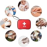 HONYAO 90 Pcs First Aid Kit Mini Compact Travel Red 15x12x5cm UKCA view 7