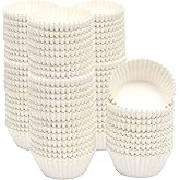 qiqee 1000pcs White Cupcake Liners Muffin Linner No Smell, Food Grade Baking Cups（Standard Size）