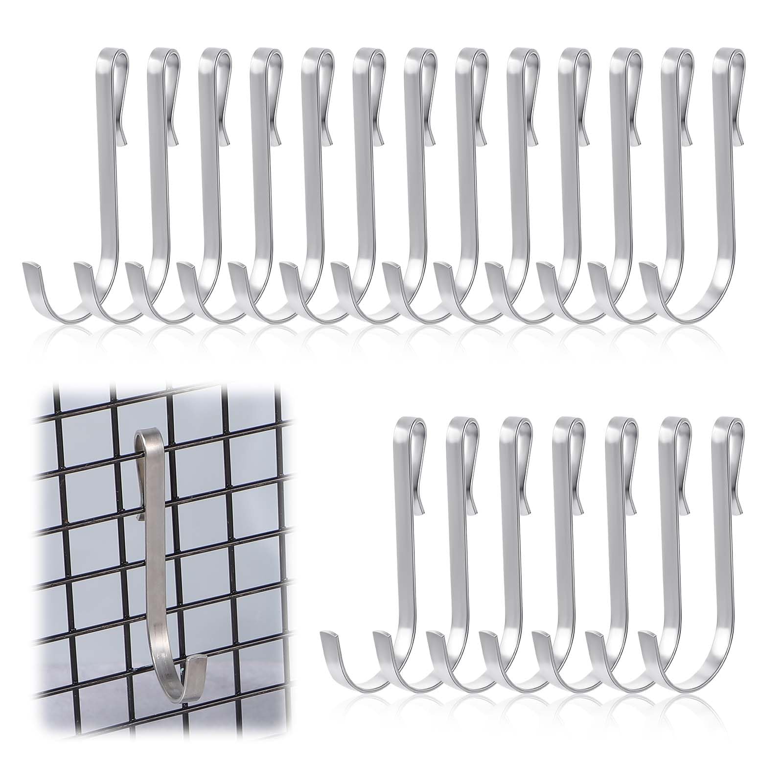 Photo 1 of Snap On 20-Pack Heavy Duty Stainless Steel J-Shaped Hanger Hooks - Clip-On Utility Hooks for Kitchen, Bedroom & Office