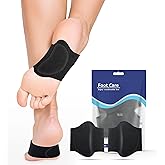 HGBOO Arch Support Brace (2 Pack) – Adjustable, Non-Slip Arch Wraps with Soft Elastic Silicone Pads for Foot Care, Flat & Fallen Arches, High Arch, Plantar Fasciitis Relief – Fits All Shoes (Black)