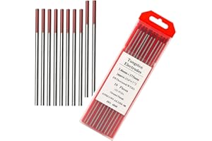 ZINGER TIG Welding Tungsten Electrodes 2% Thoriated Welding Rods 1/16” x 7” 10-Pack Red