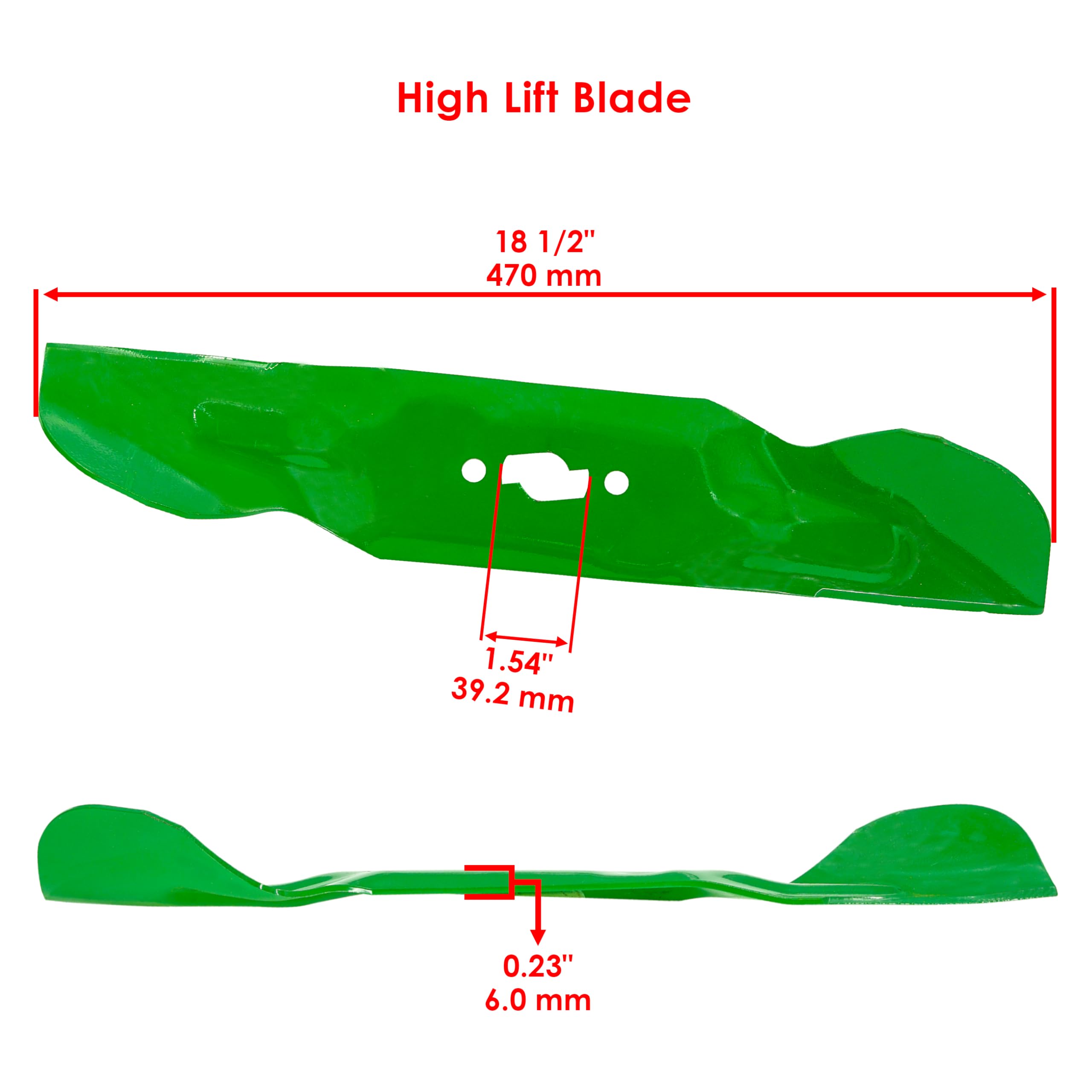 Condition photo showing New/Like New for caltric 54in deck spindle high lift blades compatible with cub cadet xt2 xt2-gx / xt2-slx ultima 54 