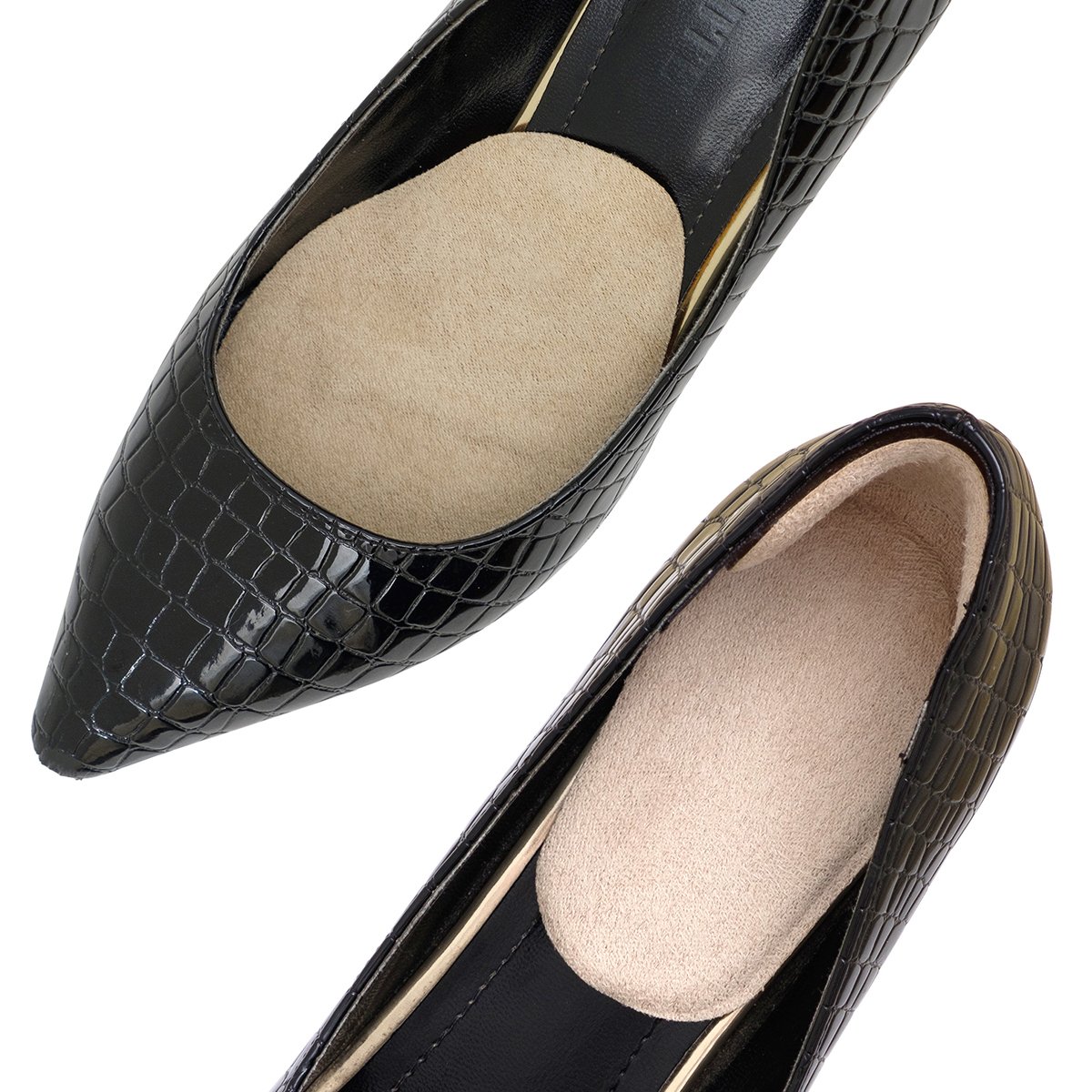 Heel Grip Liners Pads and Ball of Foot Cushion Gel Inserts Back Heel and Forefoot Relieve by SQHT (Beige)