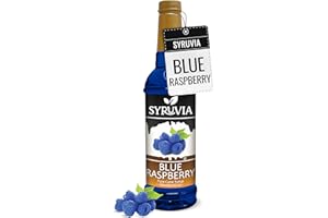 Syruvia Blue Raspberry Syrup (25.4 fl oz) - Kosher, Gluten-Free, and Bursting with Delicious Flavor: Elevate Your Drinks and 