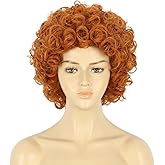 VGbeaty Adult Short Curly Reddish Orange Fluffy Heat Resistant Cosplay Party Halloween Costume Wig