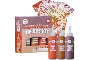 DOODLE HOG Coral, Orange, Purple Tie Dye Kit, DIY Tie Dye Kit for Kids, Clothing Dye Supplies, Tie Dye Kits for Adults, 9 Full Bottles