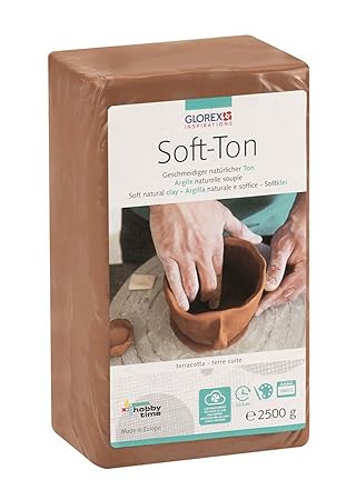 Glorex GmbH 6 8075 337 Soft Ton terracotta 2500 g, lufthärtend oder brennbar