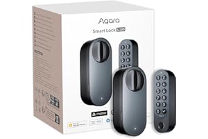 Aqara Smart Lock U200 (Fingerprint Keypad Included), Matter Over Thread, Keyless Entry Door Lock with Apple Home Key and Rech