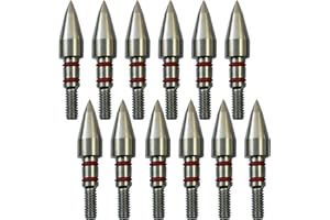 Aklisdlha 100/125/150/200 Grains Archery Field Points Practice Field Tips, Stainless Steel Archery Target Practice Hunting Arrow Tip for Recurve, Compound Bow Crossbow, Screw in Broadheads