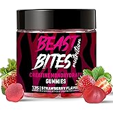 Creatine Monohydrate Gummies for Men & Women - 5g of Creatine Monohydrate per Serving - Sugar Free,Vegan, Strawberry Flavor, 