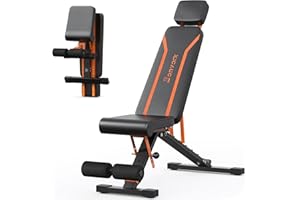 1000/700LBS Adjustable Weight Bench - Bonvork Foldable Workout Bench Press with 36" Extended Backrest for Home Gym Strength Training,Folding Incline Bench with 80 * 40MM Steel for Full Body Exercise