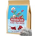 TeeLux Hibiscus Iced Tea, Family Sized Hibiscus Tea Bags, Natural Hibiscus Flowers Herbal Tea, Refreshing Tart Flavor, Caffeine Free, 20 Count
