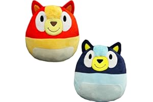 ZIRESVELA Bluey & Bingo Plush Throw Pillows, 2PCS Bluey Christmas, Bingo Plush Toys for Boys and Girls, The