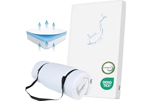 KNOIER®️ Pack and Play Mattress, 38"x26" | 2-Stage Dual Firmness, Machine Washable Cover, Waterproof & Breathable Surface, Soft & Firm, Pack N Play Mattresses for Baby and Toddler (White)