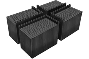 ANNKUT Bed Risers 5 Inch Heavy Duty,Oversized Couch Risers, Extra Wide Furniture Risers for Sofa Table Desk Headboard Chair Lifting,Rectangular Risering Blocks Support 11000 lbs(4 Pack Black)