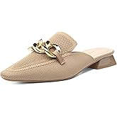 NEWBELLA Women's Flat Pointed Toe Mules - Slip-On Commuter Shoes for Walking, Breathable Office Loafers, Minimalist Casual Slides