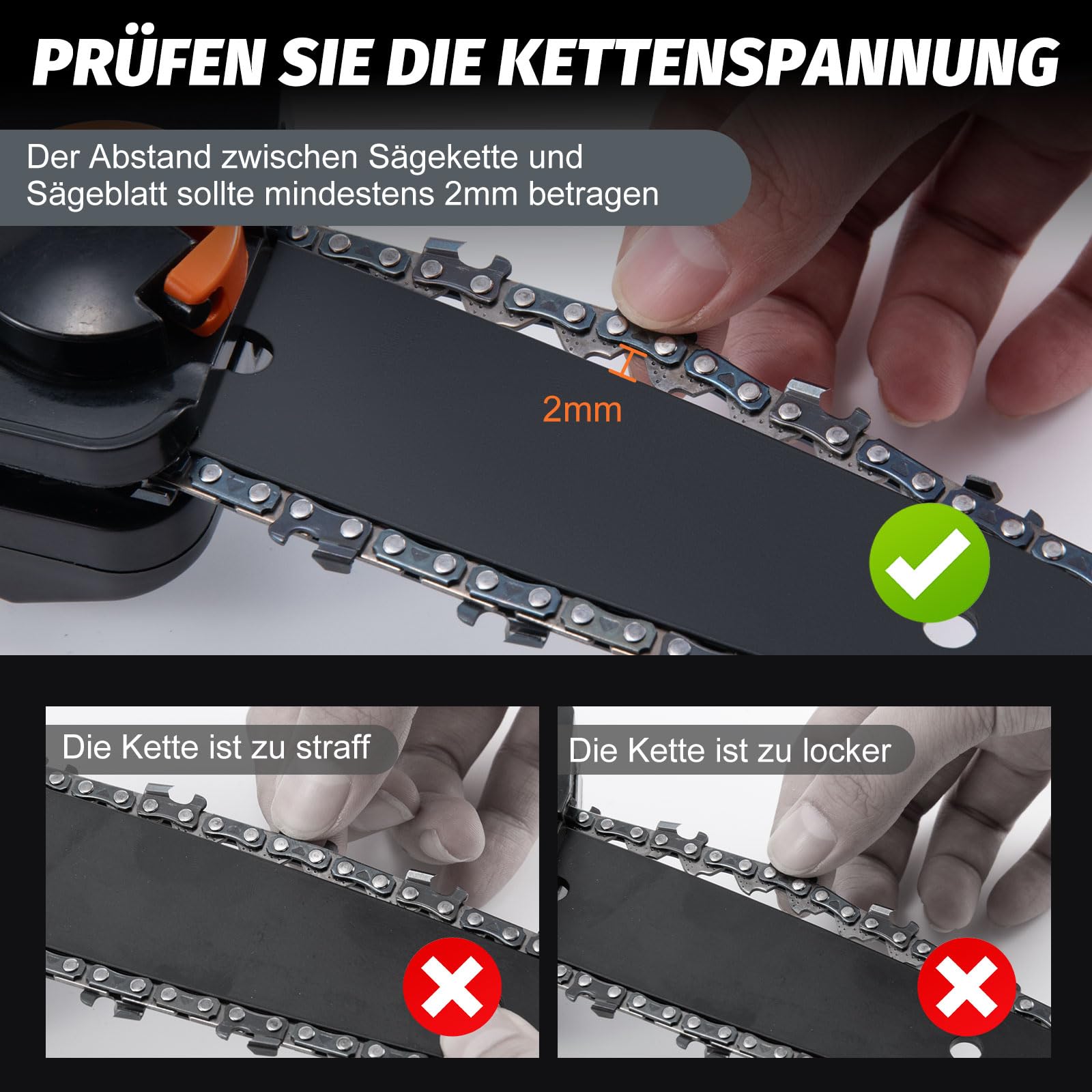 CHANGEMOORE Akku-Hochentaster Elektrisch 21V, 15cm, 10m/s, 1,68m 3