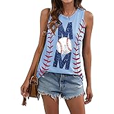 ALLTB Baseball Mom Tank Tops for Women Baseball Graphic Tanks Summer Sleeveless Softball Mom Tee Shirts