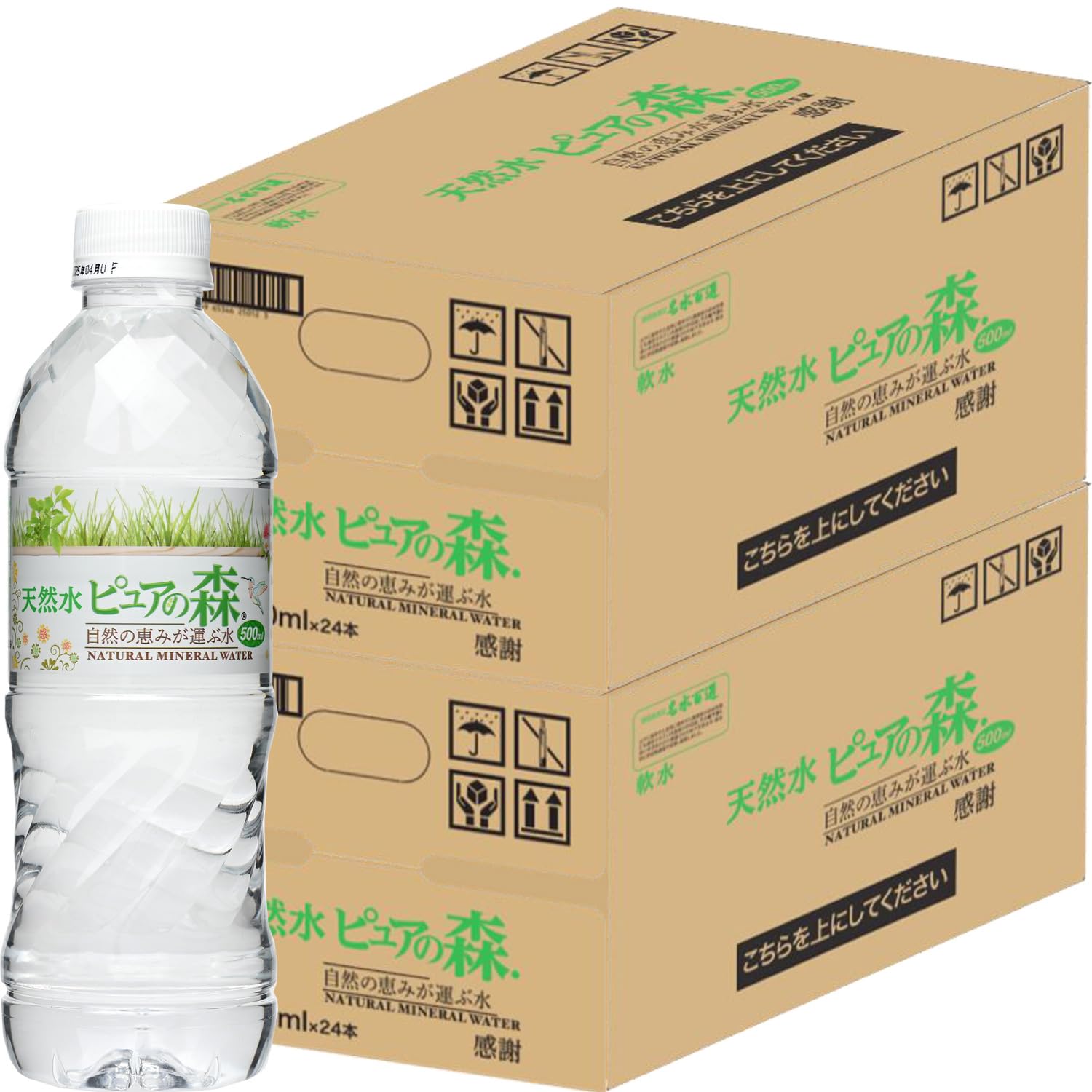 天然水 ピュアの森 500mlペットボトル×24本入×(2ケース) の商品画像