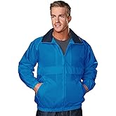 AFC Men’s Windbreaker Jacket Regular & Big & Tall S to 6X Water Resistant Coat (US, Alpha, X-Large, Regular, Tall, Royal Blue)