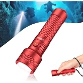 ORCATORCH ORCA7 3000 Lumens Dive Light, 125g Compact Palm-Sized, Red | Ultra-Bright, 3 Modes (High/Medium/SOS), 6-Degree Beam Angle, IP68 Waterproof, for Night Diving &amp; Cave Diving