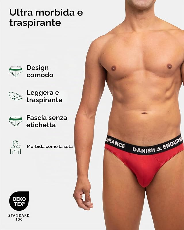 Slip Uomo in bambù, Mutande Uomo Ultra Morbide e Traspiranti, Slip Comodi Senza Etichetta, 6 Paia