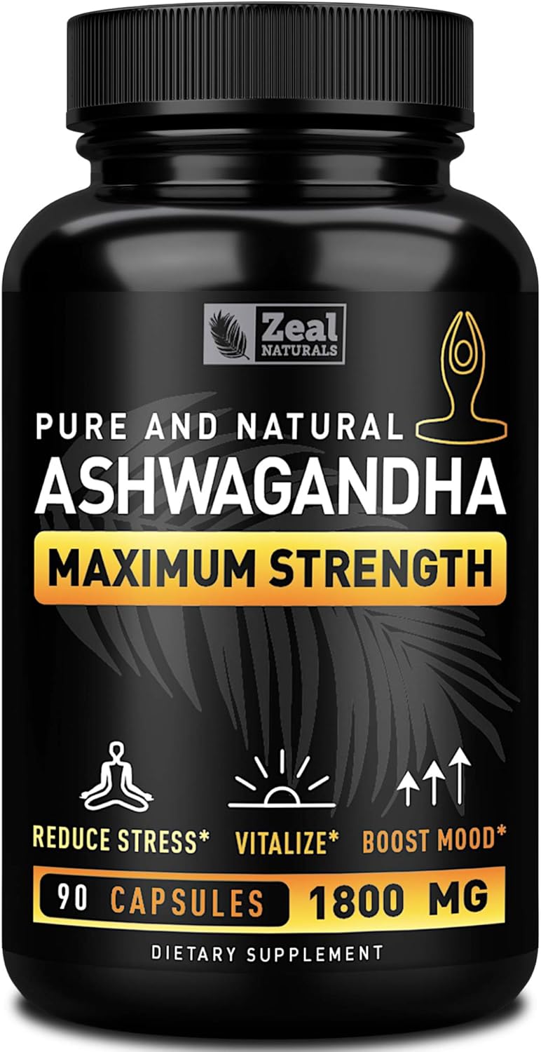 Pure Organic Ashwagandha Capsules (1800mg 90 Capsules) 100 Pure