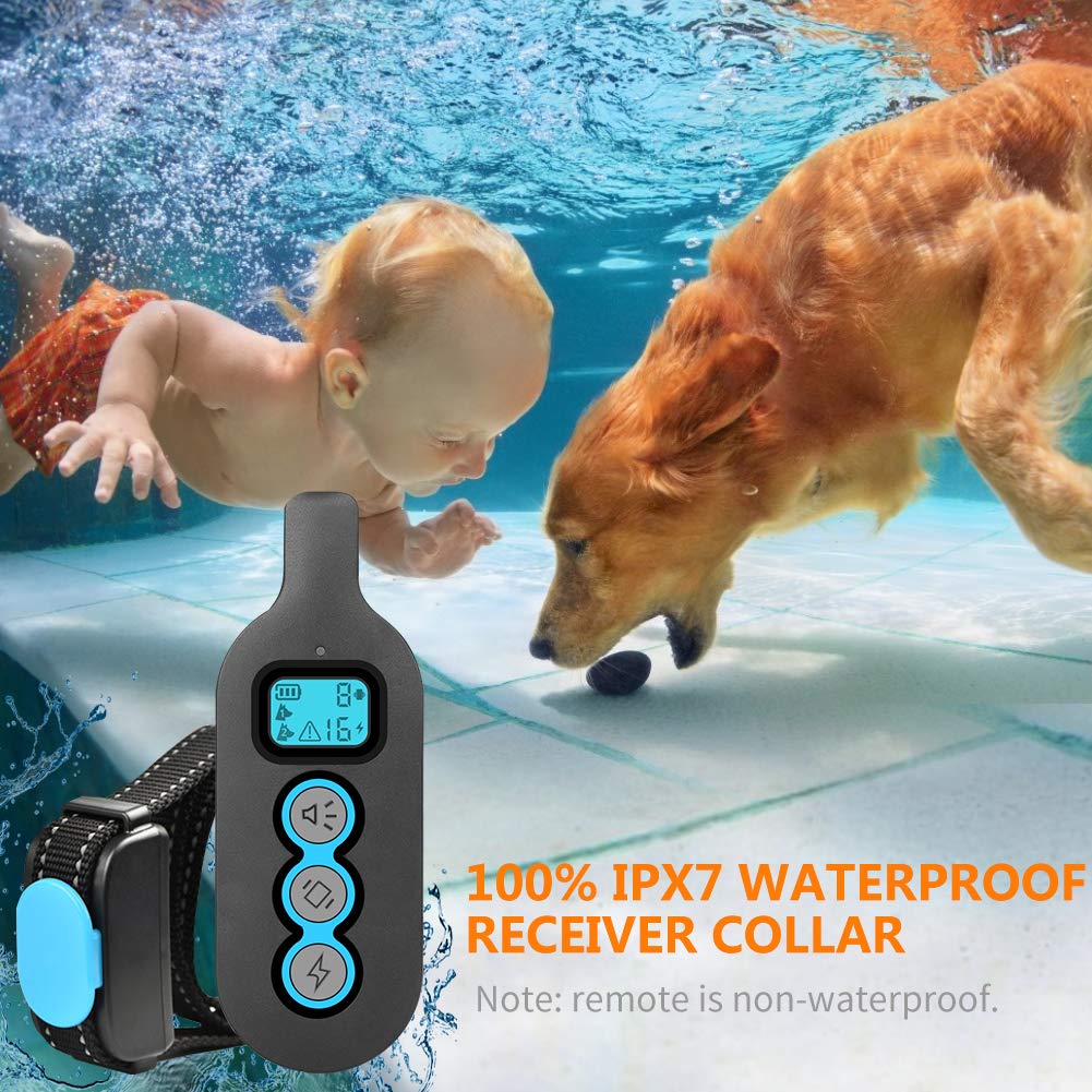 Dog Training e Collar, Shock/Vibrate/Beep Collar for Dog, IPX7 Waterproof Pet Trainer with Remote, Fast Training Effect Bark Collar for Big/Medium/Small Dog, 1000FT Max Remote Range, Long Battery Life