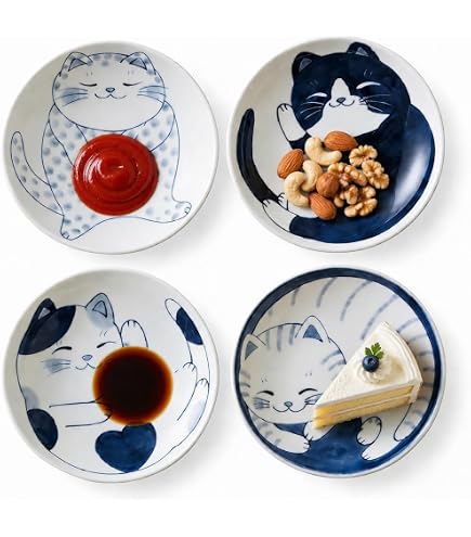 Amazon.com: 昭和製陶 Showa Ceramics Hokusai Fuji 7.0 Plates, Set