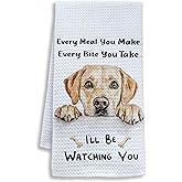 Shrago Funny Labrador Retriever Kitchen Towels, Yellow Lab Gifts, Gifts for Labrador Dog Lovers Dish Tea Towels for Kitchen, Funny Lab Dog Decorative Hand Towels, 16x24 Inch