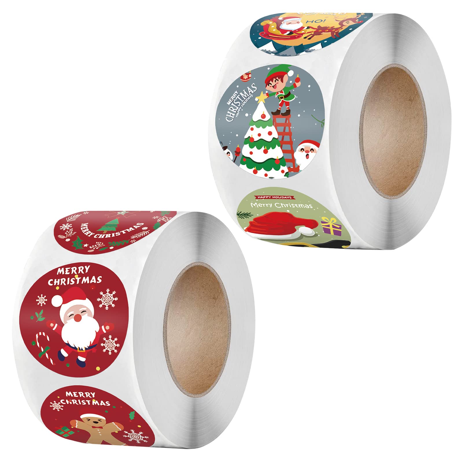 1000 Merry Christmas Labels, 1Inch Personalised Round Christmas Envelope Seal Tags for Crafts Presents Kids Card Making Envelopes