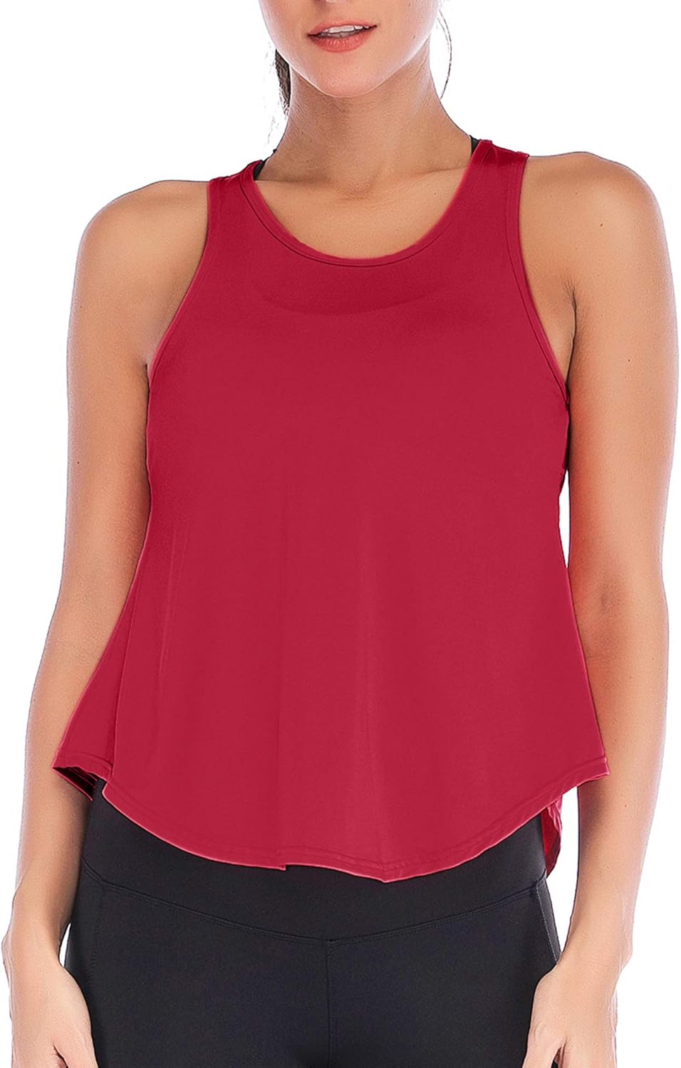 ADOME Workout Tops for Women Loose fit Racerback Tank Tops for Women Mesh Backless Muscle Tank Running Tank Tops at  Women’s Clothing store