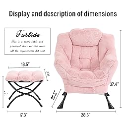 Furlide Lazy Chair with Ottoman, Modern Chair with