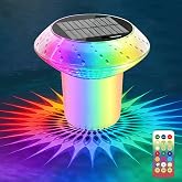 2026 Upgrade Solar Pool Chlorine Floater 3 Inch Tablets(1 Pack), 1800mAh Floating Pool Lights with Remote, 42 Lighting, Timer Function, IP68 Waterproof for Inground/Above Ground Pool, Pool Party, SPA