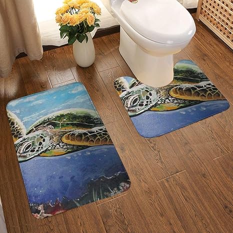 Genertic 2-teiliges weiches, rutschfestes Badematten-Set