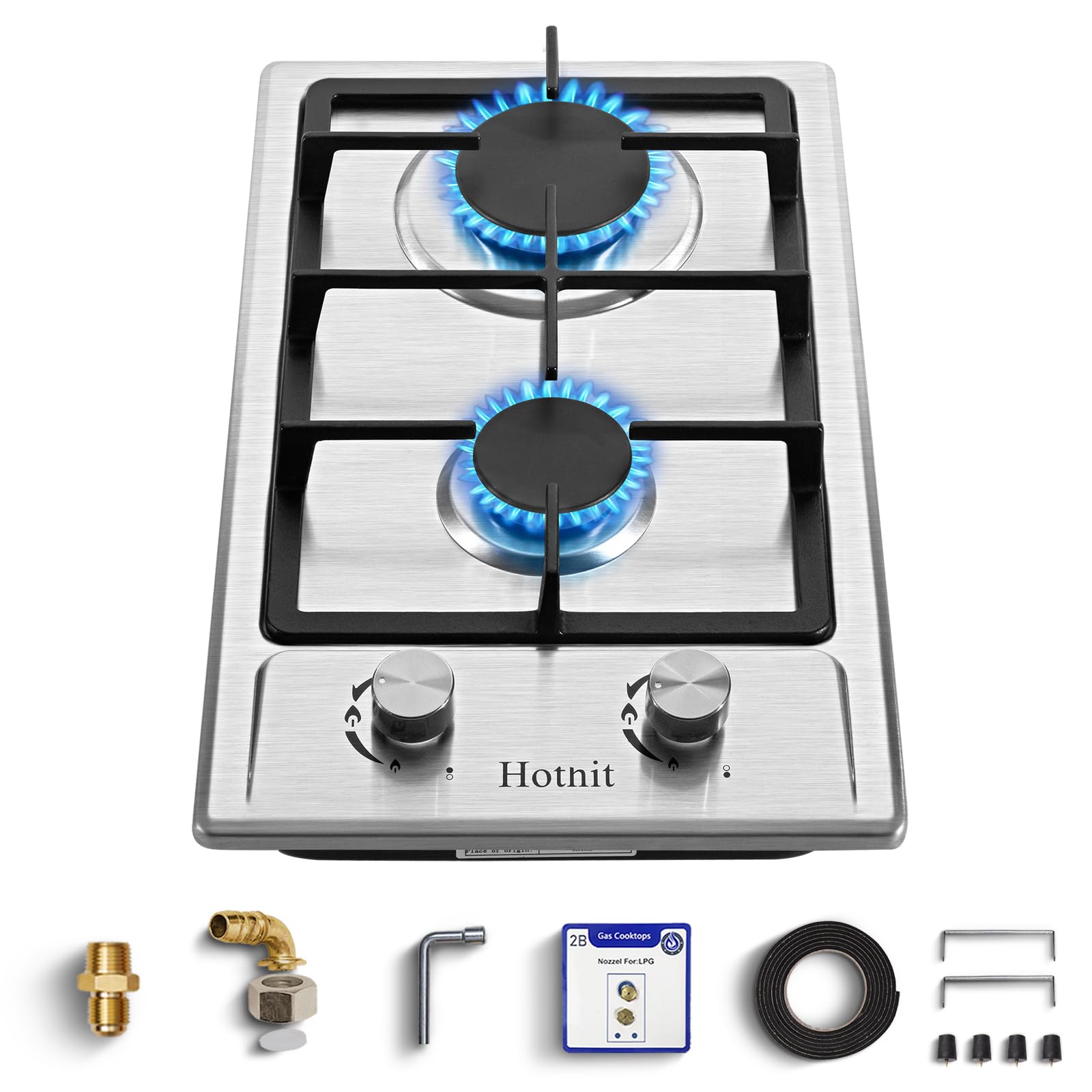 2 Burner Propane Gas Cooktop, 12
