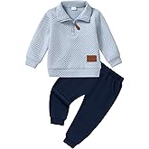 ZOEREA Toddler Baby Boy Clothes Outfits Long Sleeve Solid Sweatshirt and Pants 2 Piece Fall Winter Sweatsuit Set 1-5T