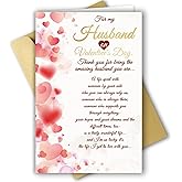 RPJIEKINXU Romantic Husband Valentine's Day Card for Him, Heartfelt Valentines Day Card&Gift for Husband From Wife, Double Size Valentines Day Gift for Hubby Fiance Partner Men